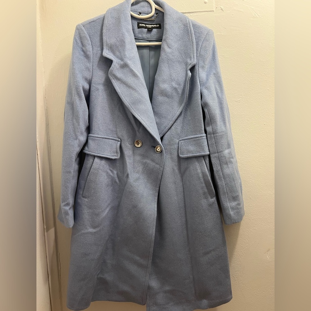 Karl Lagerfeld Light Blue Trench Coat